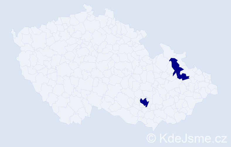 Příjmení: 'Mítňanová', počet výskytů 3 v celé ČR