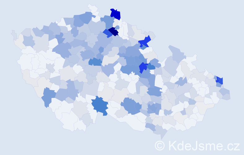 Příjmení: 'Hanzlová', počet výskytů 1111 v celé ČR