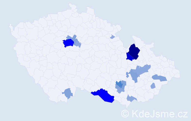 Příjmení: 'Korger', počet výskytů 49 v celé ČR