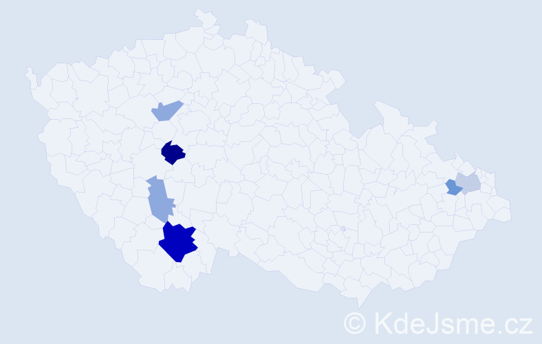 Příjmení: 'Kajgr', počet výskytů 30 v celé ČR