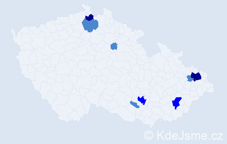 Příjmení: 'Penčev', počet výskytů 14 v celé ČR