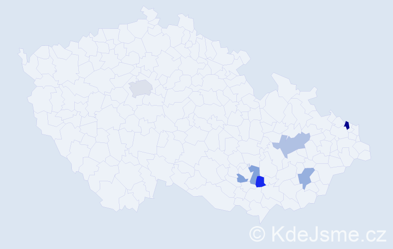 Příjmení: 'Dragová', počet výskytů 8 v celé ČR