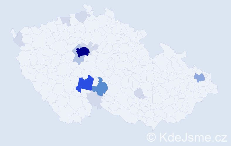 Příjmení: 'Kuldanová', počet výskytů 46 v celé ČR
