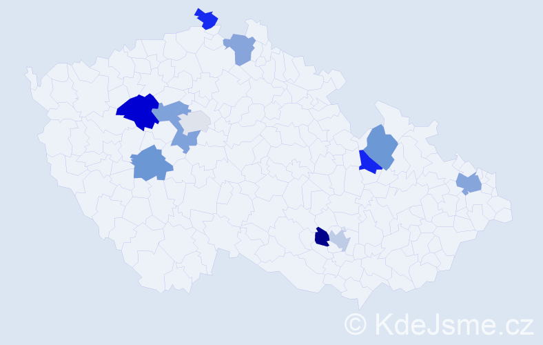 Příjmení: 'Fiamová', počet výskytů 14 v celé ČR