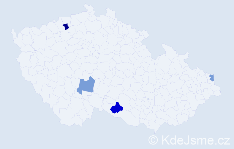 Příjmení: 'Dobosi', počet výskytů 4 v celé ČR