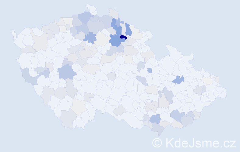 Příjmení: 'Patka', počet výskytů 349 v celé ČR