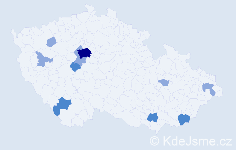 Příjmení: 'Pőschlová', počet výskytů 18 v celé ČR