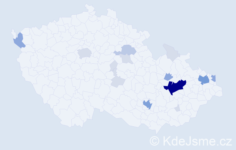 Příjmení: 'Zemčák', počet výskytů 47 v celé ČR