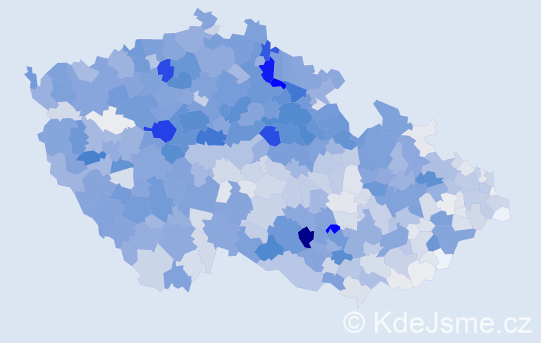 Příjmení: 'Malý', počet výskytů 6622 v celé ČR