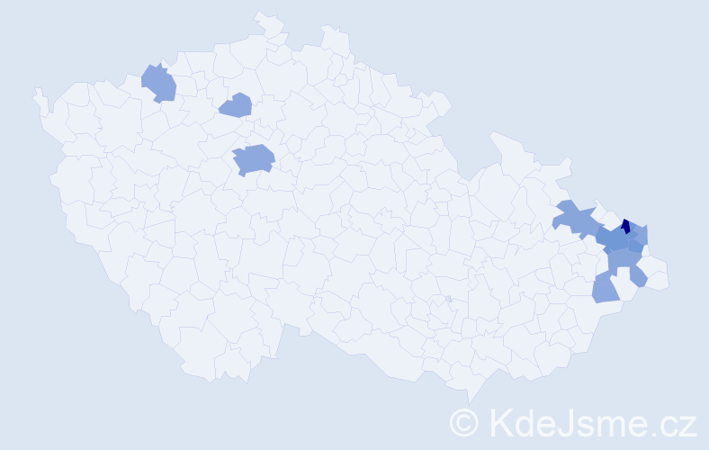 Příjmení: 'Piperek', počet výskytů 29 v celé ČR