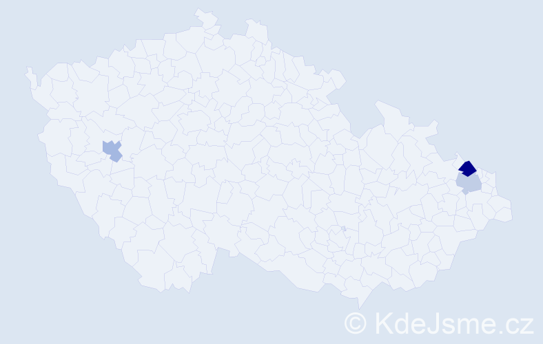 Příjmení: 'Walko', počet výskytů 4 v celé ČR