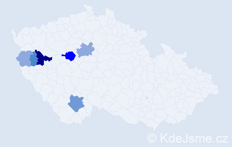 Příjmení: 'Čampula', počet výskytů 18 v celé ČR