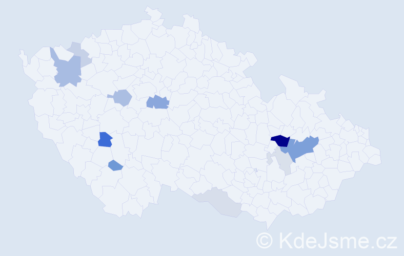 Příjmení: 'Kaksa', počet výskytů 28 v celé ČR