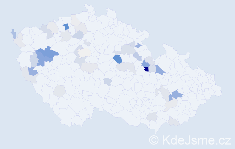Příjmení: 'Čipčala', počet výskytů 108 v celé ČR