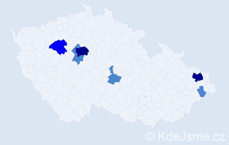 Příjmení: 'Pochmon', počet výskytů 17 v celé ČR