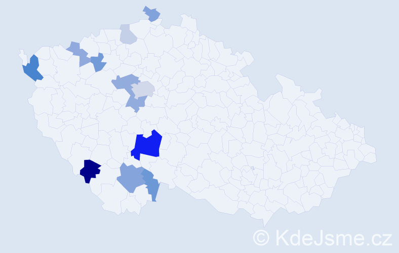 Příjmení: 'Chamra', počet výskytů 28 v celé ČR