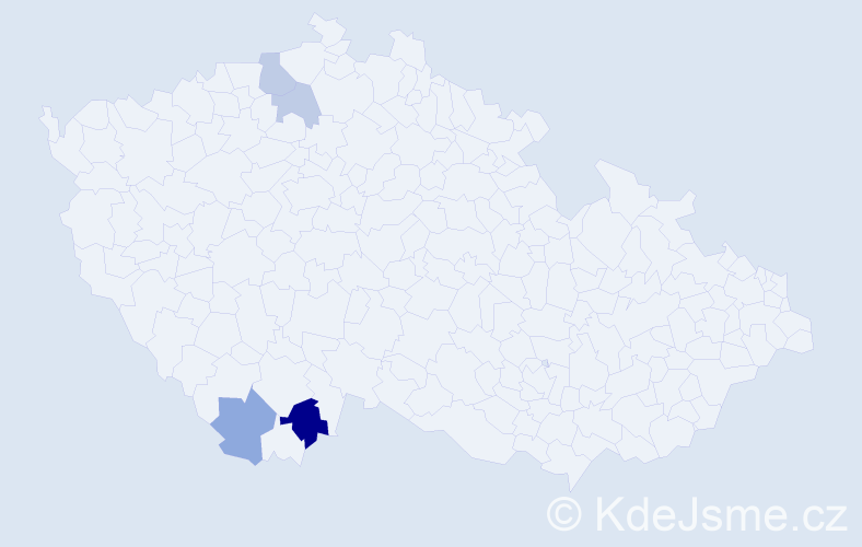 Příjmení: 'Salcer', počet výskytů 14 v celé ČR