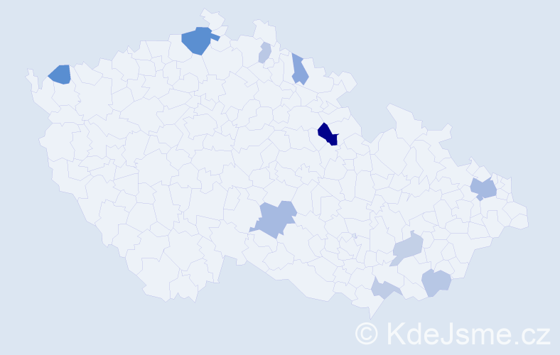 Příjmení: 'Pápayová', počet výskytů 22 v celé ČR
