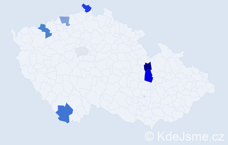 Příjmení: '"Leová Thi"', počet výskytů 7 v celé ČR