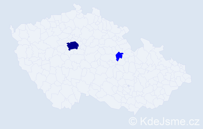 Příjmení: 'Kryda', počet výskytů 7 v celé ČR