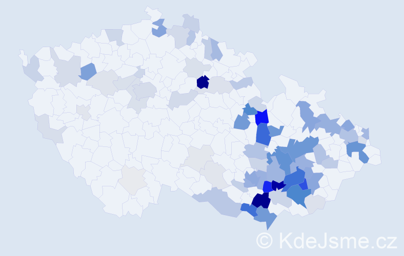Příjmení: 'Holásek', počet výskytů 331 v celé ČR