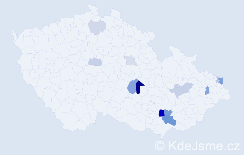Příjmení: 'Bartalosová', počet výskytů 27 v celé ČR