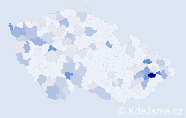 Příjmení: 'Kundrát', počet výskytů 395 v celé ČR