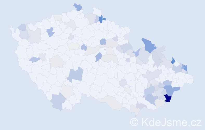 Příjmení: 'Rumanová', počet výskytů 205 v celé ČR