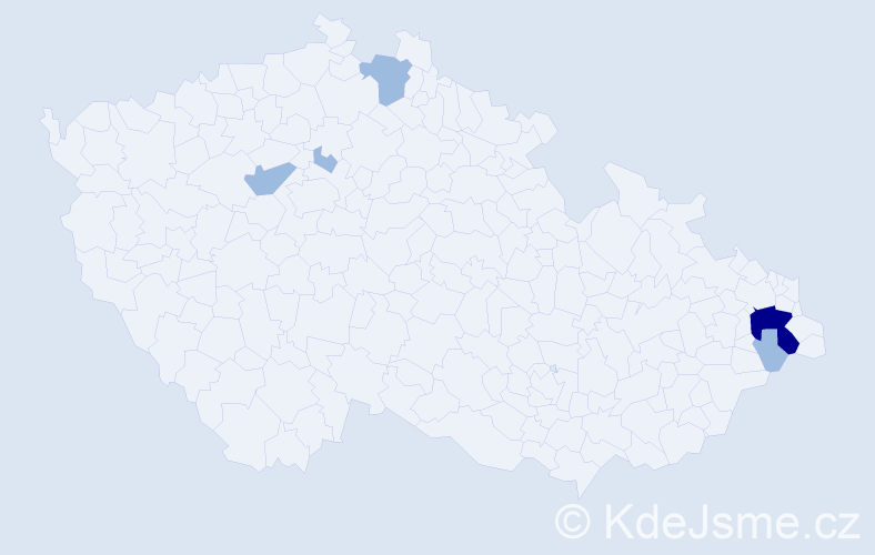 Příjmení: 'Vágo', počet výskytů 8 v celé ČR