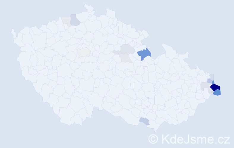 Příjmení: 'Cichy', počet výskytů 64 v celé ČR