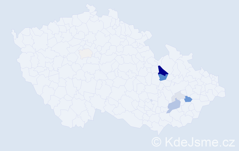 Příjmení: 'Kozlanská', počet výskytů 22 v celé ČR