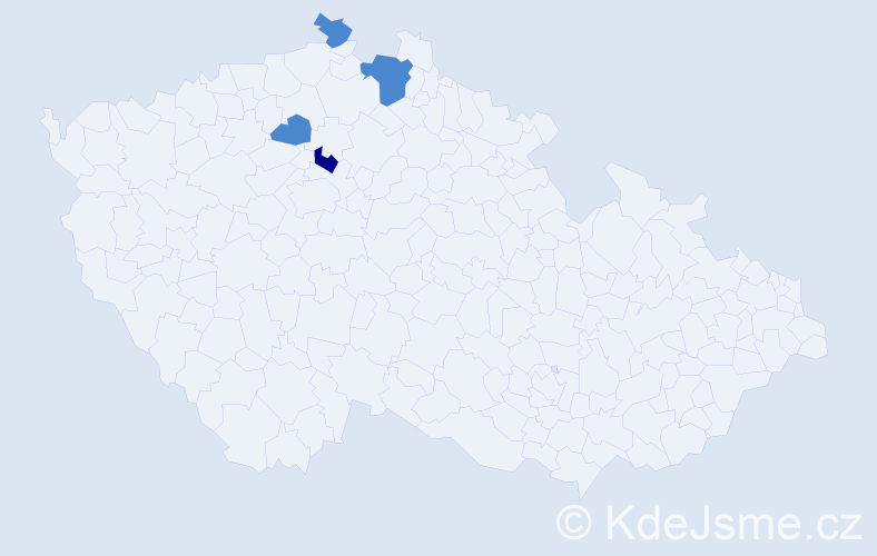 Příjmení: 'Zan', počet výskytů 6 v celé ČR