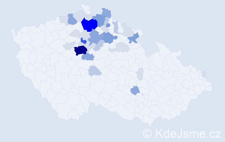 Příjmení: 'Pajkrt', počet výskytů 105 v celé ČR