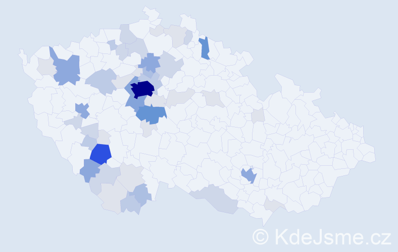 Příjmení: 'Frková', počet výskytů 157 v celé ČR