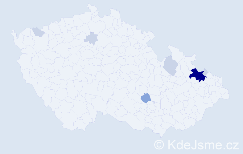 Příjmení: 'Káčová', počet výskytů 20 v celé ČR