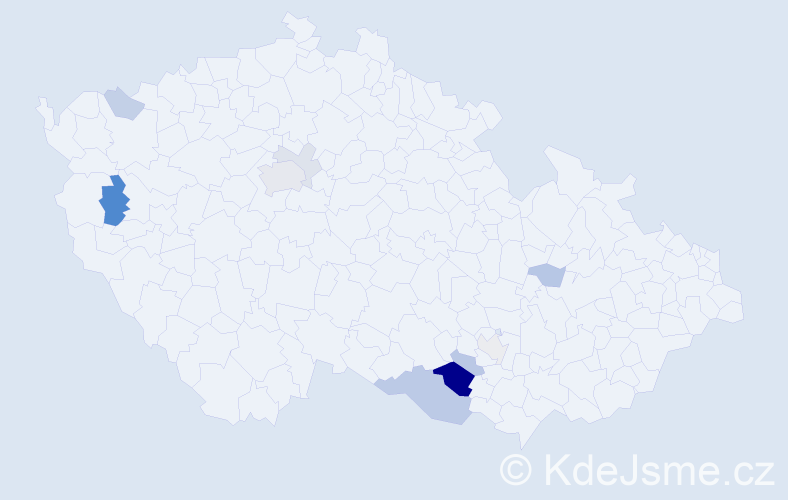 Příjmení: 'Hampapa', počet výskytů 24 v celé ČR