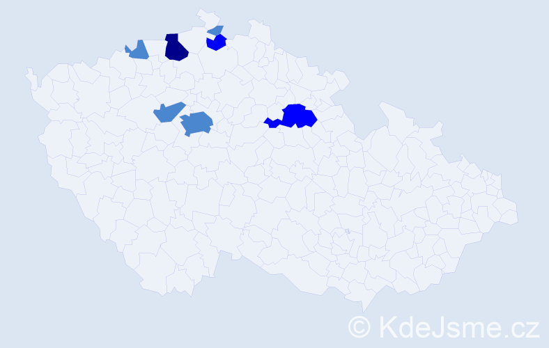 Příjmení: 'Bendelová', počet výskytů 11 v celé ČR