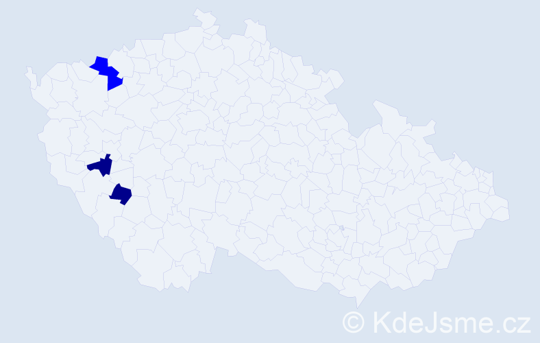 Příjmení: 'Veringrová', počet výskytů 5 v celé ČR