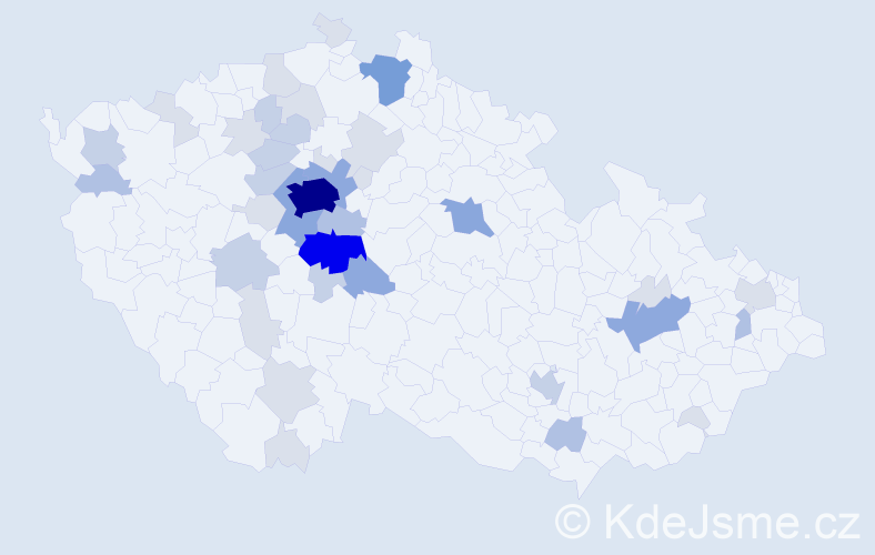 Příjmení: 'Barek', počet výskytů 114 v celé ČR