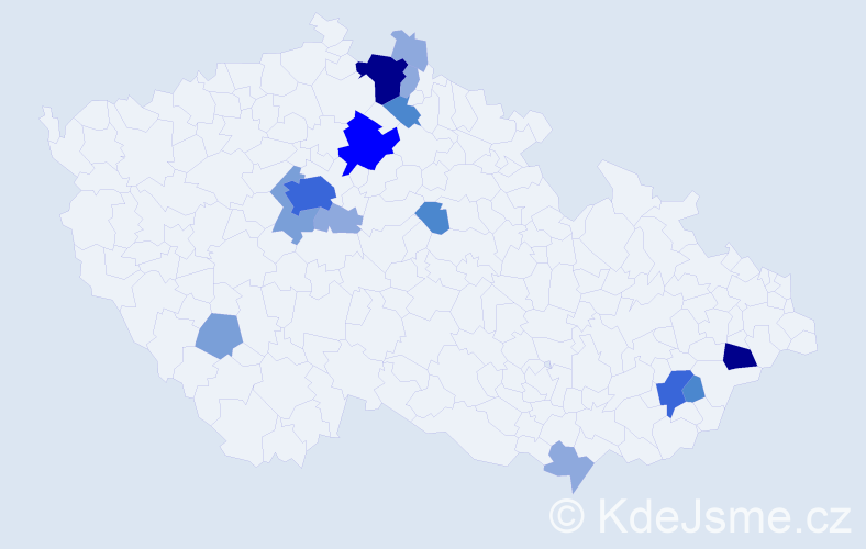 Příjmení: 'Knéblová', počet výskytů 44 v celé ČR
