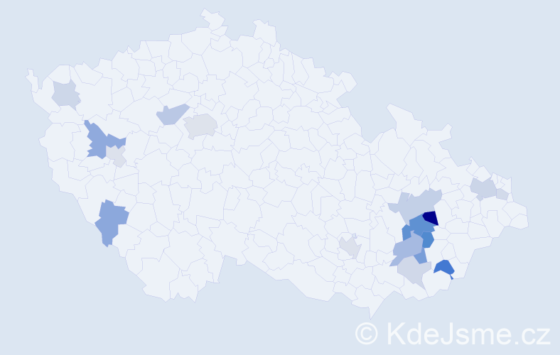 Příjmení: 'Obadálková', počet výskytů 38 v celé ČR