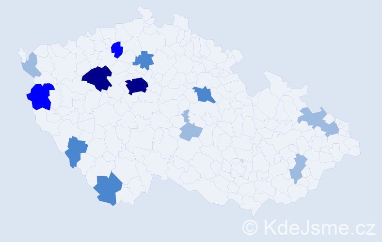Příjmení: 'Fecková', počet výskytů 29 v celé ČR