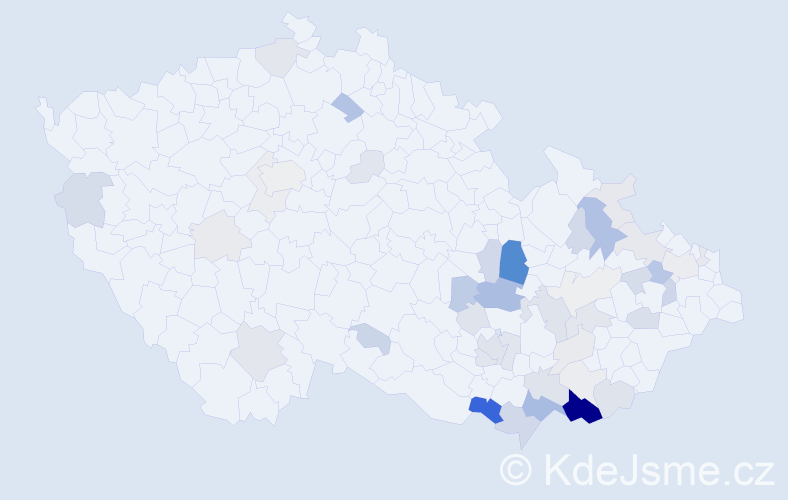 Příjmení: 'Komoň', počet výskytů 146 v celé ČR