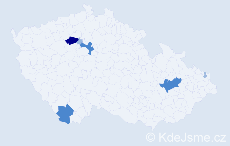 Příjmení: 'Woláková', počet výskytů 12 v celé ČR