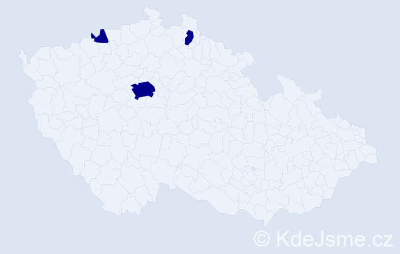 Příjmení: 'Vladev', počet výskytů 3 v celé ČR