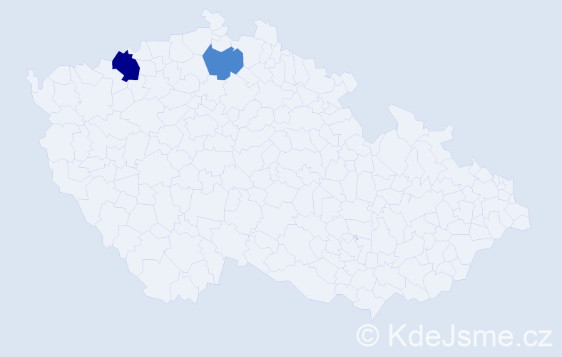 Příjmení: 'Kisty', počet výskytů 9 v celé ČR