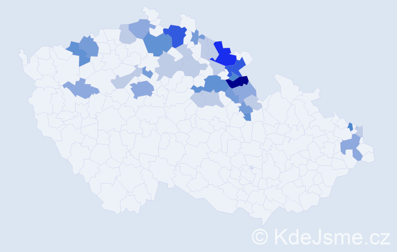 Příjmení: 'Kubrt', počet výskytů 95 v celé ČR