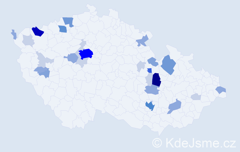 Příjmení: 'Hicklová', počet výskytů 85 v celé ČR