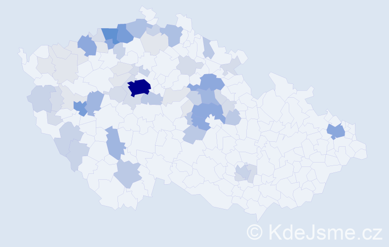 Příjmení: 'Mergl', počet výskytů 223 v celé ČR
