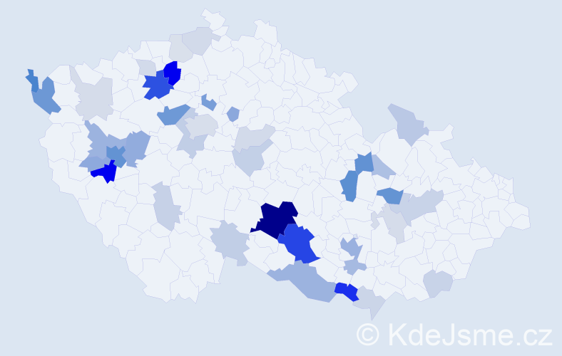 Příjmení: 'Samuel', počet výskytů 123 v celé ČR